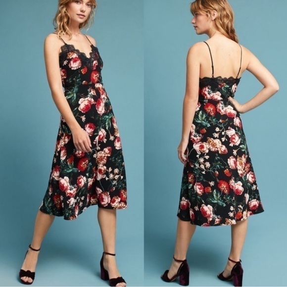 FOXIEDOX Autumnal Slip Dress Floral Lace XS - Picture 2 of 3